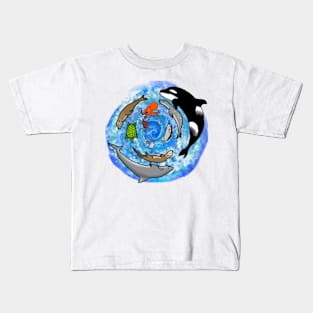 Sea Life Spiral Kids T-Shirt